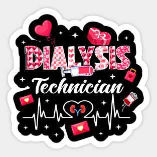 Dialysis Technician Life Heart Valentine_s Day Sticker